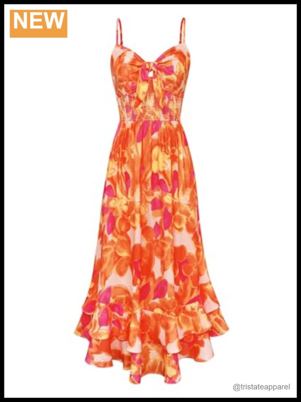 Womens Floral Maxi Sundress Adjustable Straps Smocked Back A-Line